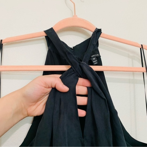 Anthropologie Greylin Black twist Halter Jumpsuit Women’s size M medium - Picture 6 of 6